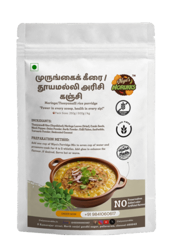 Moringa Leaves with Thooyamalli Kanji Mix