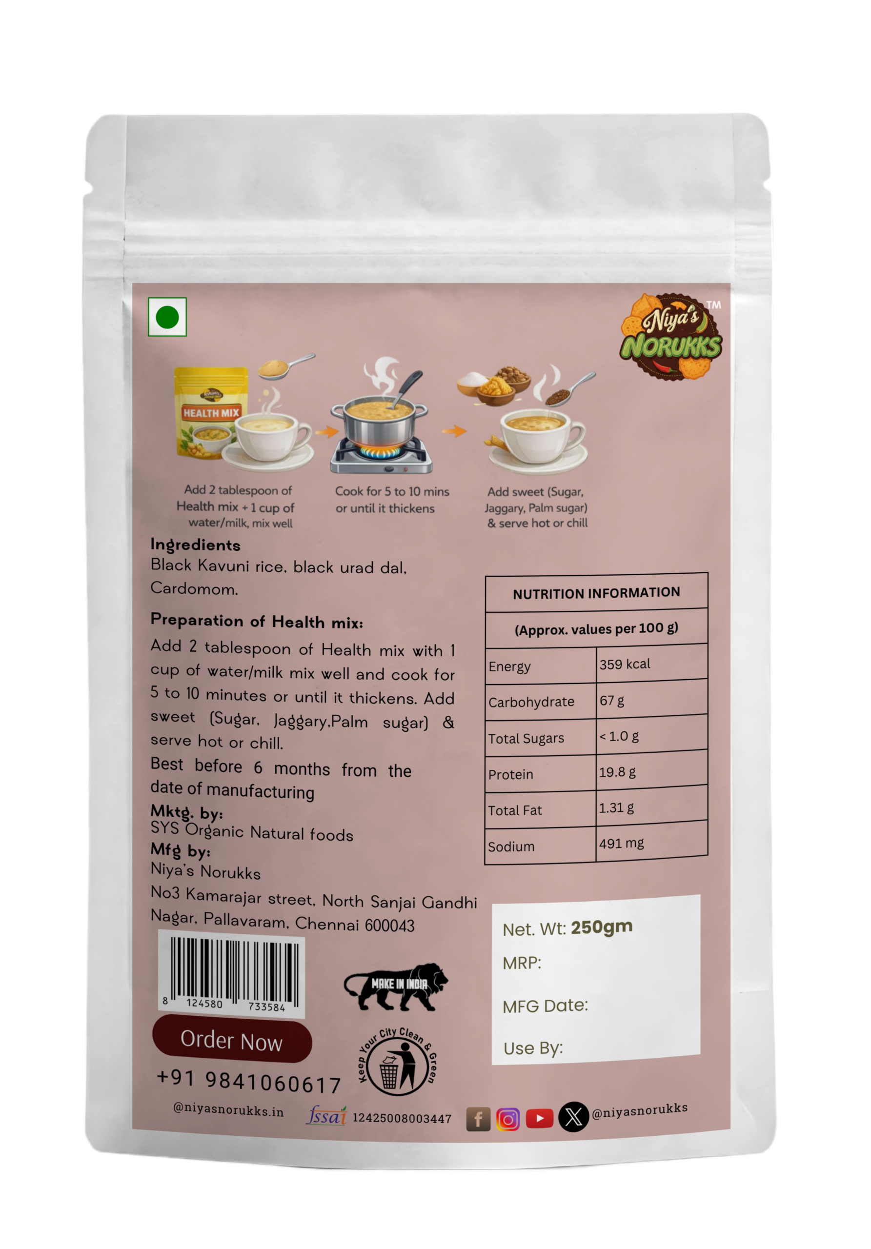 Black urd dall mix back